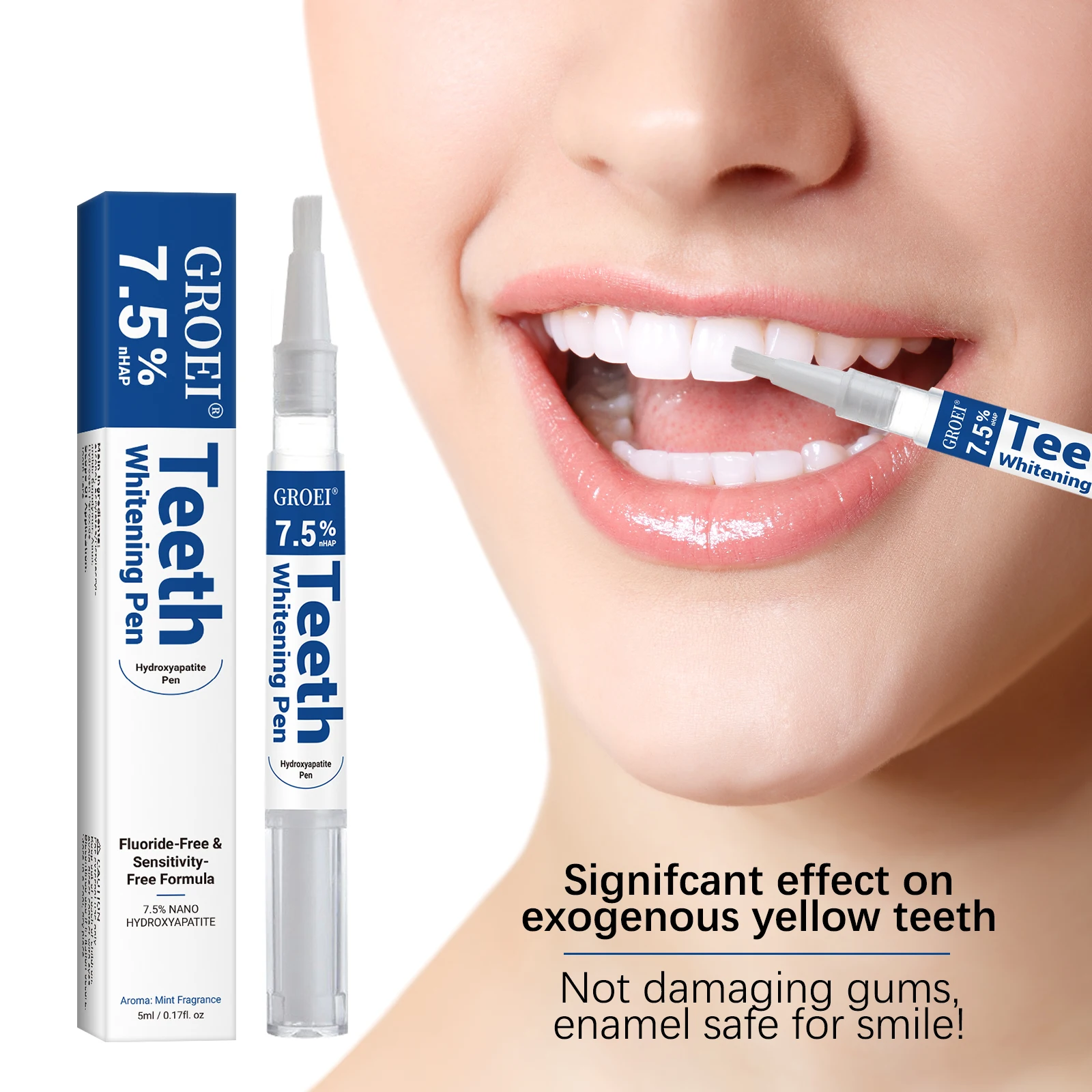 Teeth Whitening Pens - Hydroxyapatite Zahnaufhellungsstift, schillernder weißer Fleckenentferner, Gelstift,