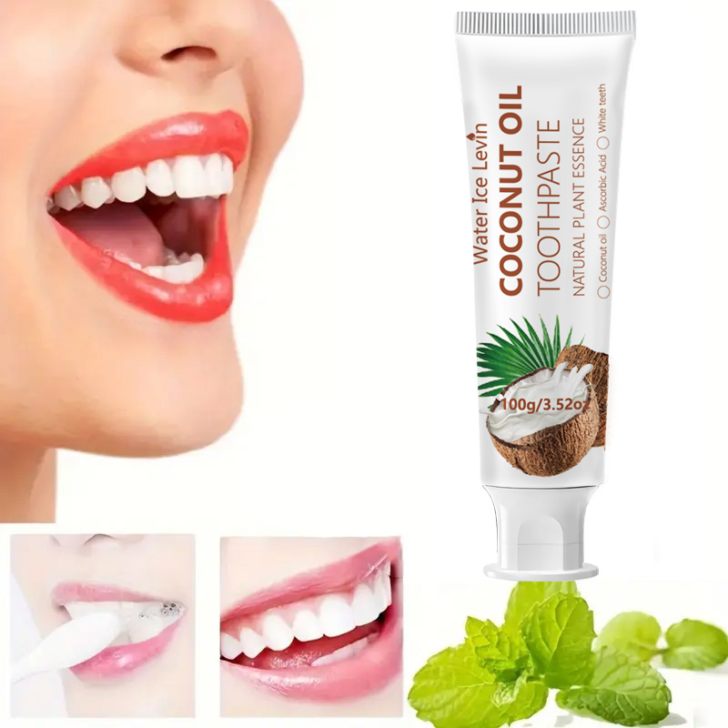 Teeth Whitening Mouthwash - Kokosnussöl-Zahnpasta 100g Natürliche Pflanzenessenz Zähne Aufhellen
