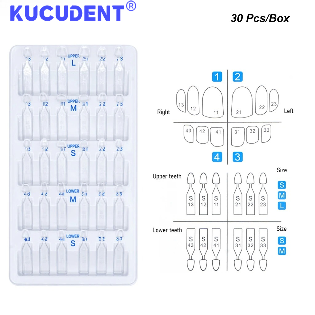 Teeth Whitening Moulds - 30 Stück/Set Dental-Furnier-Formen-Kit für Vorderzähne, Schönheits-Furniere,